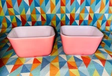 2 Pyrex Flamingo Pink Refrigerator Dish No Lid 501 free shipping