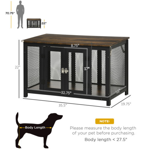 Large Dog Crate Furniture End Side Table Heavy Duty Indoor Puppy Pet Kennel Cage - Picture 2 of 9