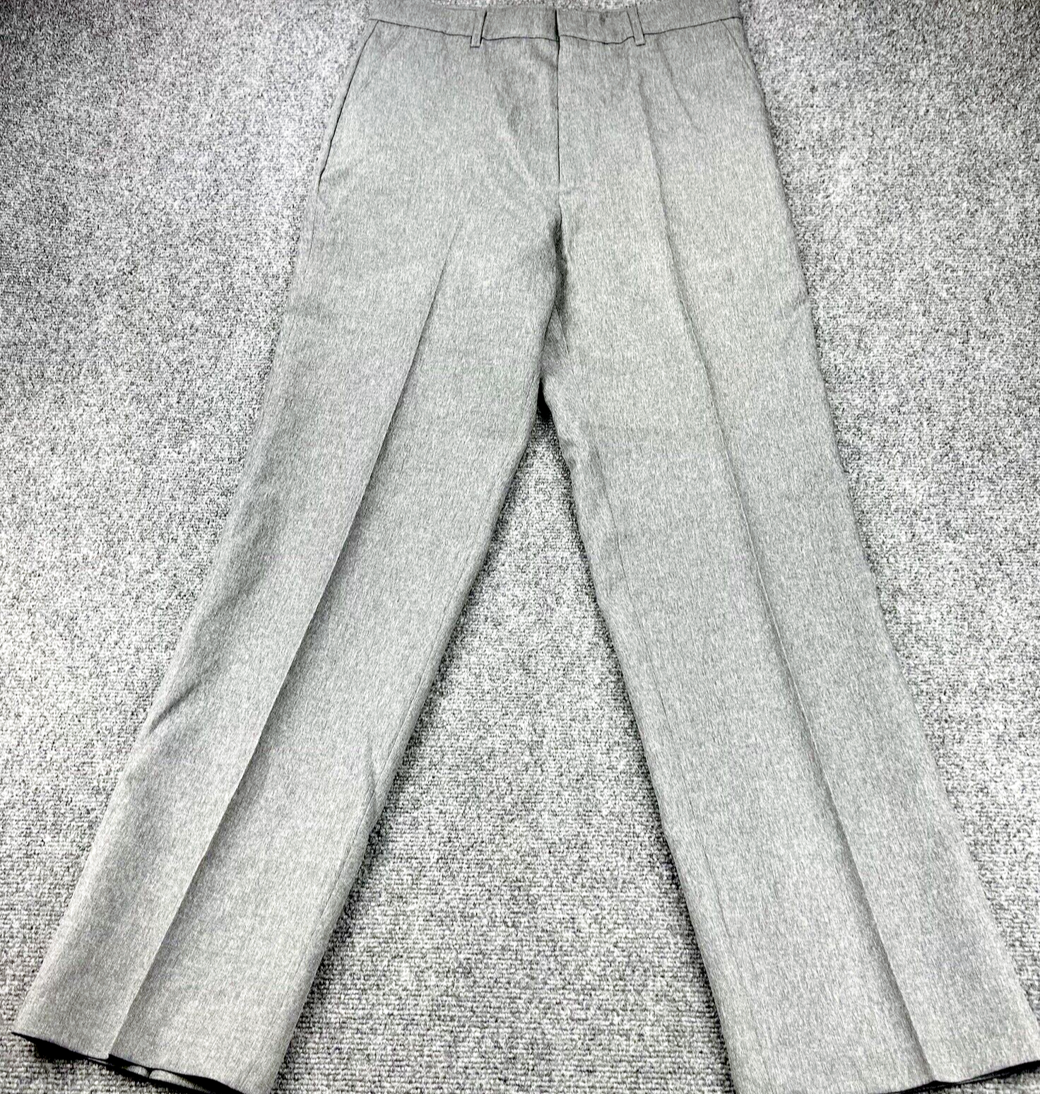 Vintage Levis Action Slacks Mens 34x34 Gray Flat Dress Pants Dacron Polyester