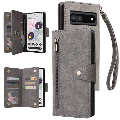 Zip Wallet Case Flip Leather Cover For Google Pixel 9A 8A 7A 7 8 9 Pro 6A 5XL 4A - Picture 40 of 76