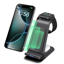 3in1 Wireless Charger Dock Station For Apple Watch 10 9 8 Air Pods iPhone 16 Pro