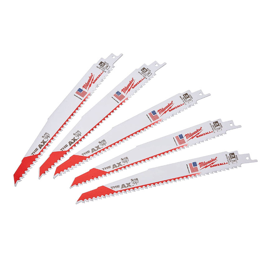 Набор пильных полотен Milwaukee 9 5 TPI AX для резки древесины с возвратнопоступательным движением 5 штук 5590₽
