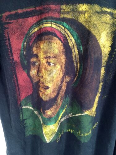 Camiseta gráfica Bob Marley Get Up, Stand Up negra descolorida para hombre XL - Imagen 2 de 4