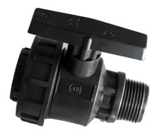Kugelhahn 1" IG 32mm auf 1" AG 32mm schwarz