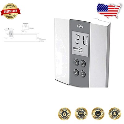 Modern Curved Wall-Mount Thermostat with Remote Control for Electric Heating