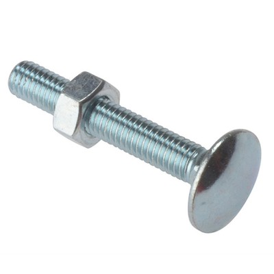 Zinc Plated Cup Square with Nuts M12 12mm x 140mm AHC Carriage Pack of 4 Coach Bolt