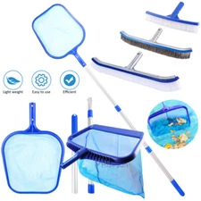 Heavy Duty Pool Skimmer Leaf Rake Net Fine Mesh Cleaning Swimming Pool Tool Kit