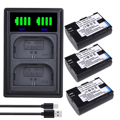 Battery or USB LCD Charger for LP-E6 Blackmagic Design Pocket Cinema Camera 4K - Picture 8 of 49