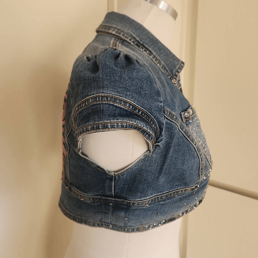 【NONCODE】Glen Crop Bolero Denim Jacket Glen Crop Bolero Denim Jacket - 논코드
