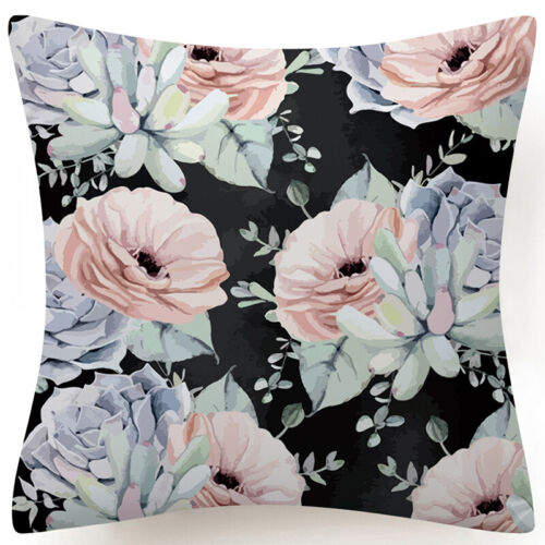18x18" PILLOW COVER Floral Yellow Red White Sunflower Plant 2-Sided Cushion Case - Picture 14 of 49