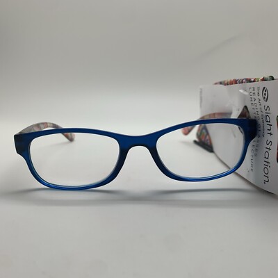 E387  Foster Grant Sight Station MAKAYLA NVY BLUE +1.25 Reading Glasses  READERS