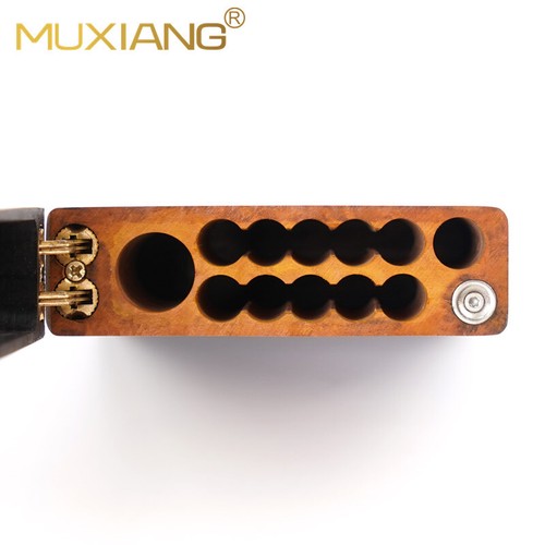 Estuche para cigarrillos de madera de ébano MUXIANG 10 varillas soporte para cigarrillos portátil para hombre - Imagen 3 de 9