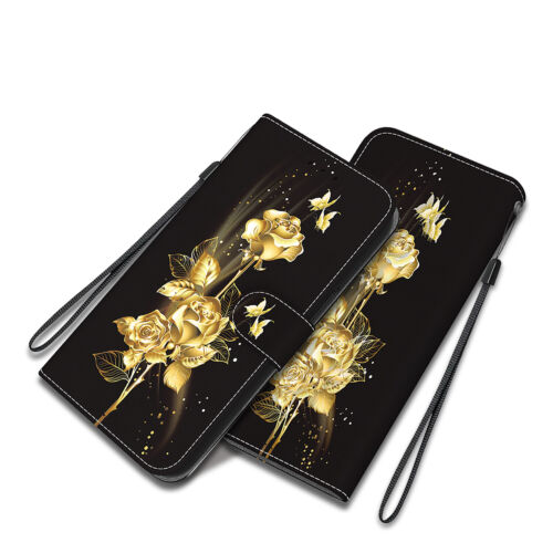 Bling Rose Wallet Phone Case For iPhone Samsung LG NOKIA Google Motorola Sony 1+ - Picture 5 of 10