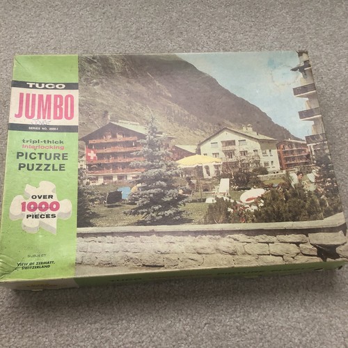 Vintage Tuco Jumbo Puzzle 1000 Triple Thick Pieces  Zermatt Switzerland