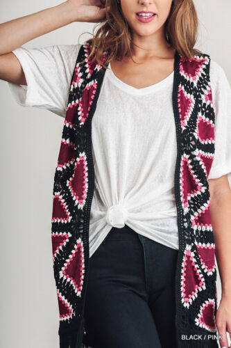 Umgee Vest Top Size S M L Drape Cardigan Western Fringe Womens Sweater Duster - Picture 3 of 6