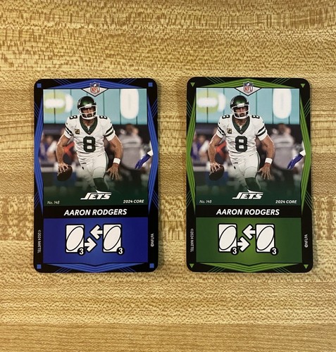 2024 UNO Elite Aaron Rodgers Football Card 148 Blue and Green - Picture 2 of 6
