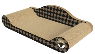 Purrfect World 24'' Cat Lounge - Scratcher Black & Tan Checkerboard