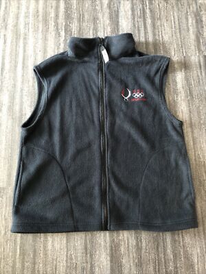 Olympics Team USA 2008  Fleece Vest Mens Large Navy Blue Beijing Full Zip