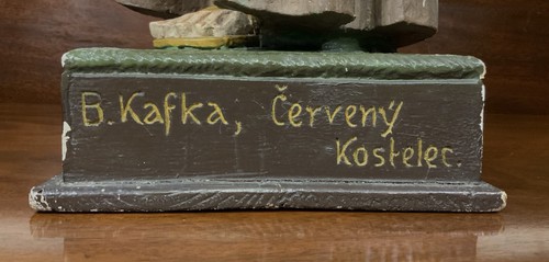 Bohumil Kafka (1878-1942 checo) RARA ESTATUA ALTA POLICROMADA TALLADA DEL BEBÉ JESÚS - Imagen 7 de 23