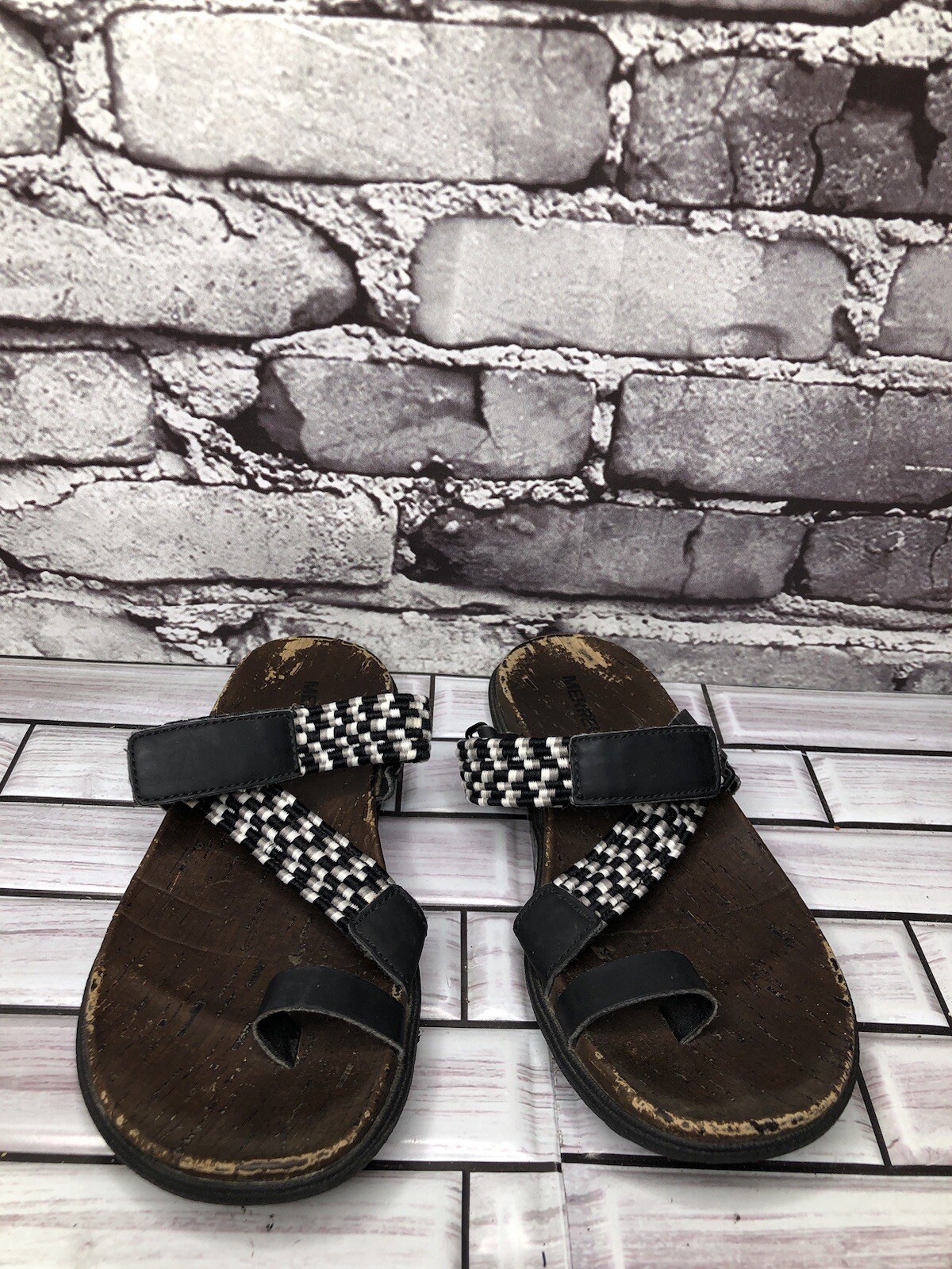 Sandali casual Merrell Around Town Sunvue in pelle nera comfort donna 5M US 36