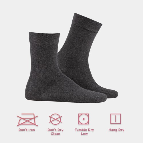 Cosyfeel® Women Crew Dress Socks 3-Pack Bamboo Material Durable Seamless Toe - Picture 41 of 133