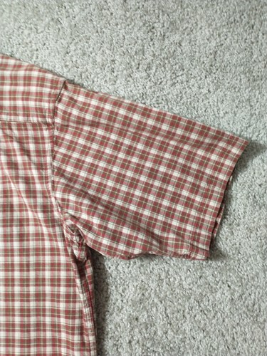 Polo Jeans Co. Ralph Lauren Shirt Mens Large Red Brown Button Up Short Sleeve - Picture 12 of 13