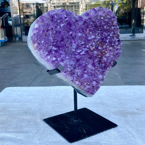 9.9LB Exquisite natural amethyst cave heart-shaped cut specimen - 第 5/11 張圖片