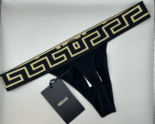 Versace Greca Boarder Thong Underwear Women’s Size 4 (US 38) Authentic - Picture 2 of 5