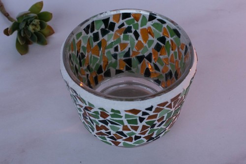 Portavelas de mosaico de vidrieras, hecho a mano, apreciación de mamá, decoración de mosaico - Imagen 7 de 15