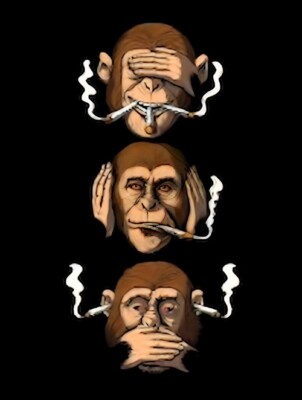 Monkeys Smoking Joint See Hear Speak No Evil Pot Weed -MAGNET | eBay