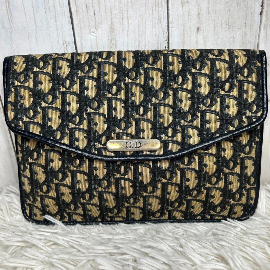 Sac pochette Christian Dior Trotter logo CD vintage authentique 202502M
