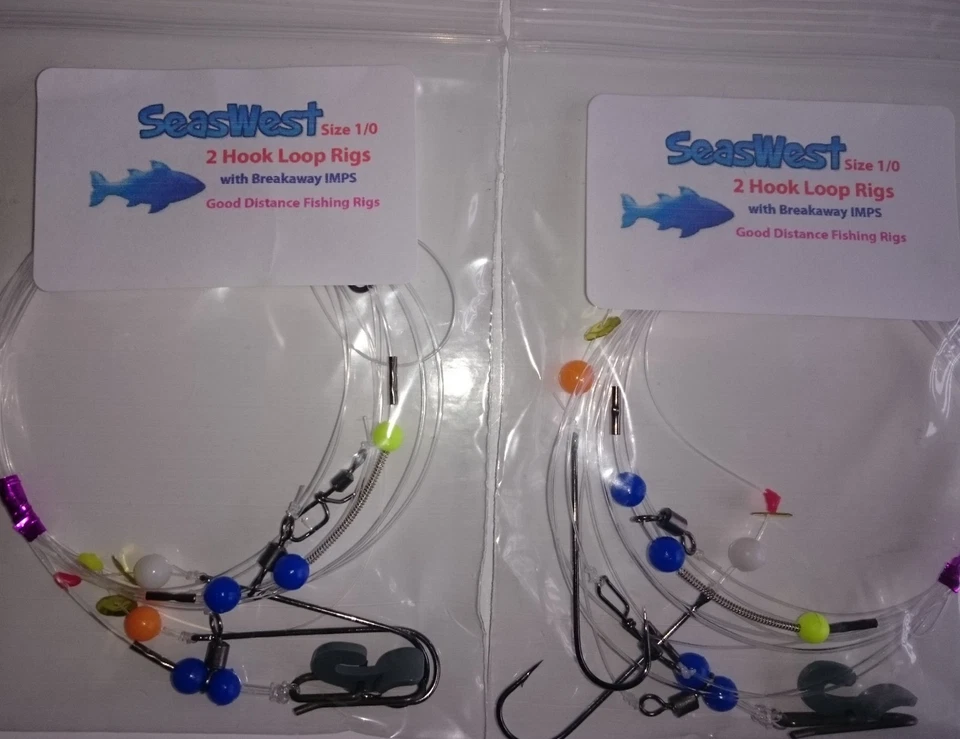 5 x  Loop Rigs (Portsmouth rig)  with BREAKAWAY IMPS  - Rays, Cod, Bass, Plaice - Image 2 of 4