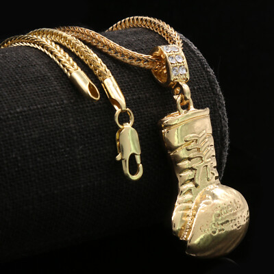14k Gold PT Hip Hop Boxing Glove Solid 