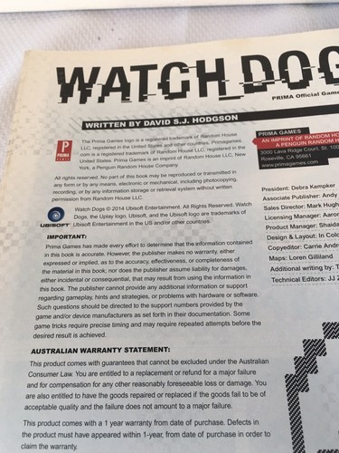 Watch Dogs Prima Official Game Guide Video Game Paperback 2014 All Platforms - Picture 10 of 11