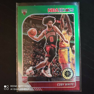 Coby White - 2019-20 Panini NBA Hoops Premium - Base Rookie - Green Prizm #204 