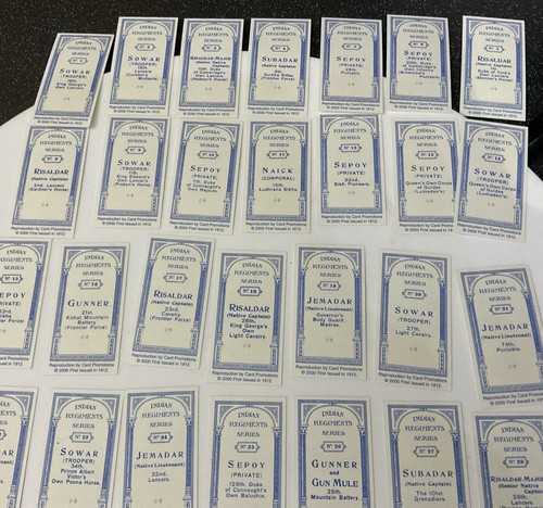 VTG FULL SET TEA CIGARETTE CARDS INDIAN REGIMENTS (50 CARDS) - REPRINT 2000 - Picture 4 of 11