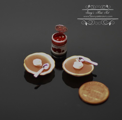 1:12 Dollhouse Miniature Tomato Soup RP 1.423/5 - Picture 2 of 2
