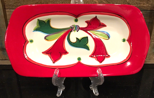 Gail Pittman NOEL Bread Tray 11-1/4" x 5-3/4" Rectangle Platter