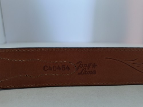 TONY LAMA BELT 42 Mens BEADED Hand Tooled LEATHER COWBOY WESTERN C40464 Vintage - Picture 6 of 12