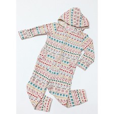 H M Hooded Jumpsuit with Sparkly Unicorns Cupcakes Hearts Presents Size 3/4 Y