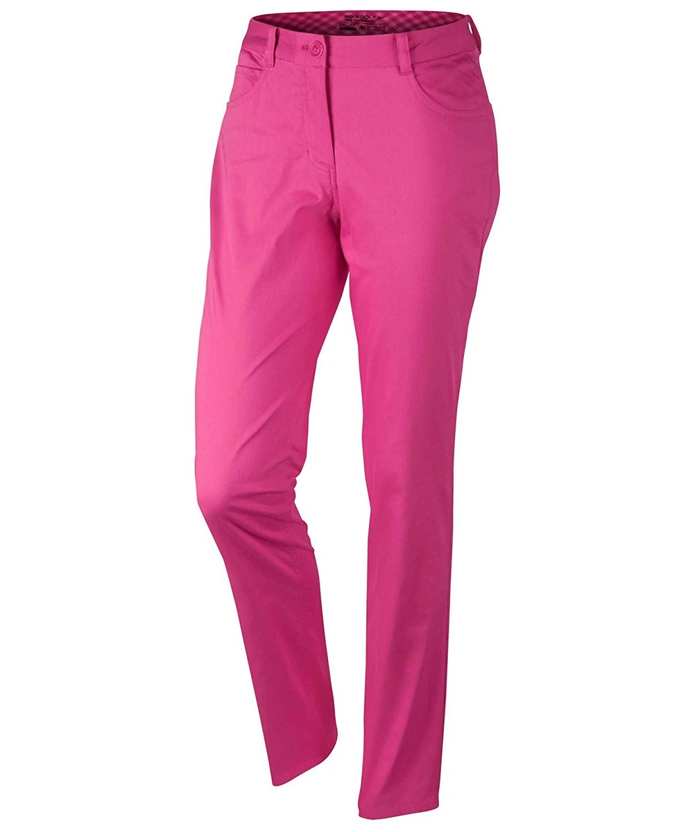 Nike Dri Fit Stretch Lola Ladies Flat Front Golf Pants SIZE 10 HOT PINK