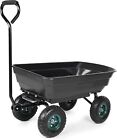 Yssoa Garden Dump Cart, Steel Frame, 10' Tires, 660lb Capacity Heavy Duty Wagon