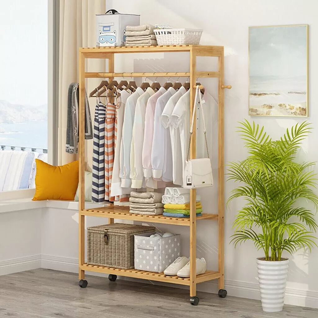 Wooden clothes tree stand deals