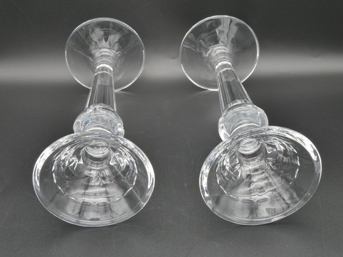 "Par alto de candelabros de cristal Gorham acampanados transparente cortado a mano 9,75" - Imagen 17 de 20