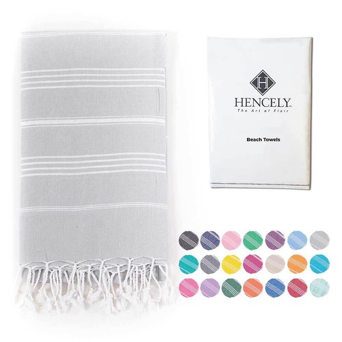 Hencely Striped Beach Towel – Lightweight Cotton Towel for Travel & Pool - Bild 13 von 206