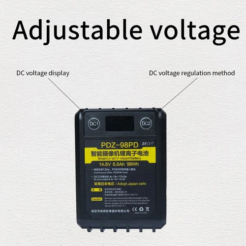 ZIFON PDZ-98PD PDZ-150PD V-Mount high-capacity V-Lock Battery Alternating DC Out - Picture 6 of 14