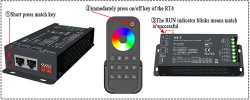 4CH RF Synchron LED Controller DMX 512 DC 12V 24V 48V Dimmer CCT RGB RGBW Strip - Picture 7 of 9