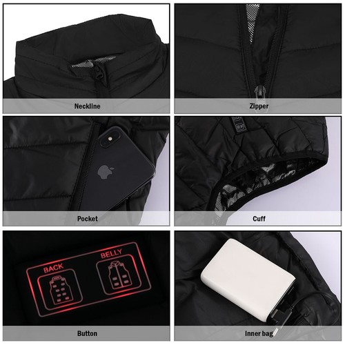 Electric USB Heated Vest Jacket With Battery Men Women Heating Thermal Coat 2025 - Picture 17 of 34