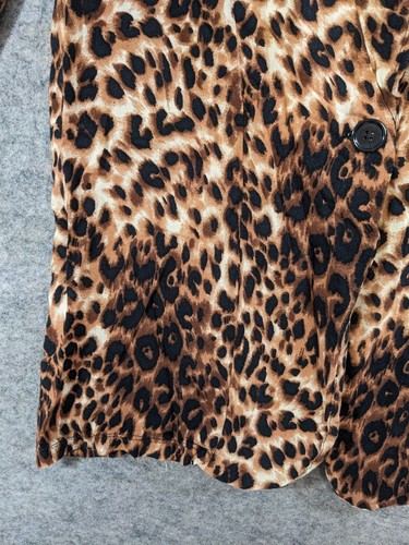 Jamie Nicole Cardigan Top Women 2X Brown Beige Animal Print Unlined Single Buton - Bild 4 von 12