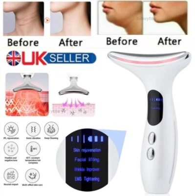 Face Neck Lifting Massager Skin Tighten Device LED and Anti Wrinkle Double Chin